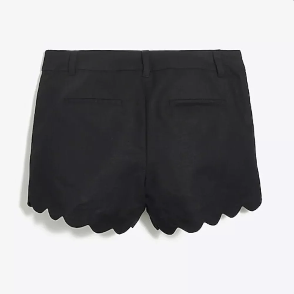 J Crew 4” Linen Cotton Scalloped Hem Shorts black sz 4 WS 7